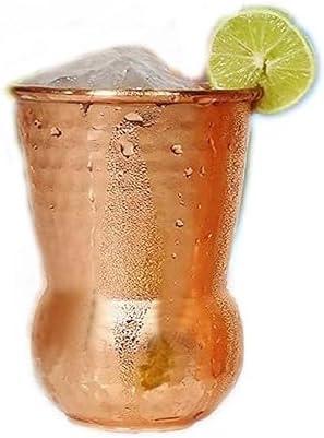 Miniatura 4 de PARIJAT HANDICRAFT Vaso martillado Moscow Mule Tazas Tazas de vidrio para bebidas de cóctel refrescos Artesanal (1)