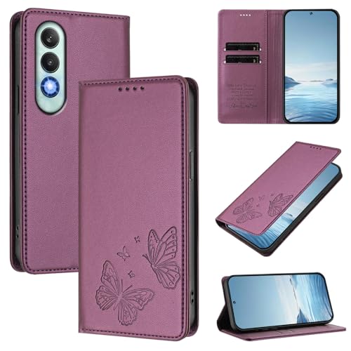 �X�}�z�P�[�X �Ή��@�� for OnePlus Nord CE4 5G,�Ή��@�� for Oppo K12 / K12 Plus�yRFID�u���b�N�z�y�J�[�h�z���_�[�t�����z �}�O�l�b�g�J�� �X�^���h�@�\�t���zPurple