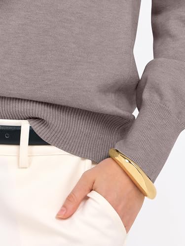 Image of ANRABESS Women Long Sleeve Rolled Neck Fall Lightweight Sweaters Top