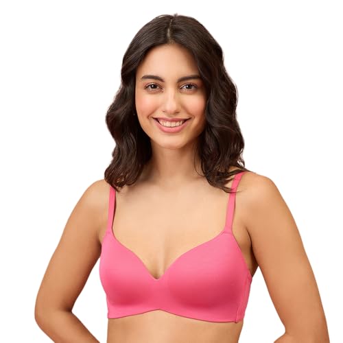 Image of NYKD (NYB013 Ultra Soft Modal Fabric Lightly Padded & Non Wired Tshirt Bra for Women | Seamless Neckline with Comfortable, Soft & Non Slip Shoulder Strap