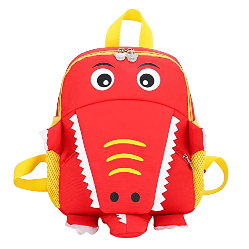 BOBOLover 3D Niedlicher Baby-Krokodil Schulranzen, Rucksack, kindergartenrucksack, Großer Freund - Babyrucksack für 3-5 Jährige Kinder im Kindergarten und Kinderrucksack für die Kita (Rot) Cover