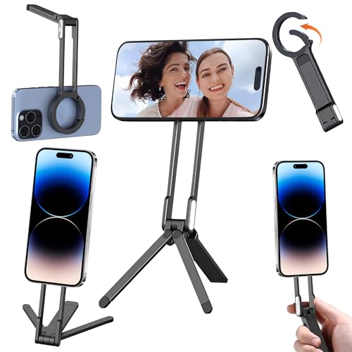Trépied iPhone rotatif pour appels vidéo et vidéos créatives sur bureau