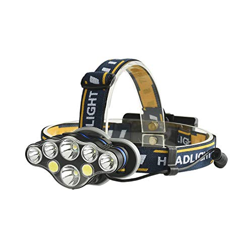Ynport Crefreak 8 LED 18000 lúmenes faro USB recargable súper brillante impermeable faro 90 grados ángulo ajustable cabeza antorcha para correr, caminar, acampar, leer, senderismo Cover