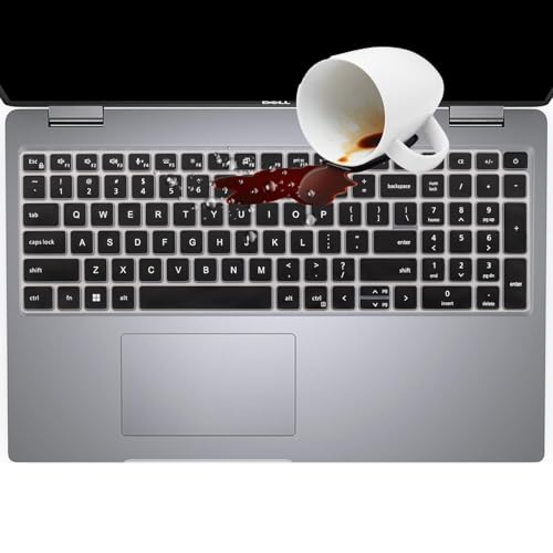 Image of Keyboard Cover for 15.6 inch Dell Latitude 5520 5521 5530 5531 Keyboard Skin, 15.6 inch Dell Precision 3560 3570 3561 3571 Laptop Keyboard Cover Protective Skin, Black