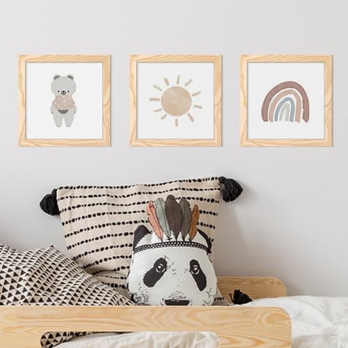 Image of upsimples 8x8 Picture Frame, Display Pictures 4x4 with Mat or 8 x 8 Without, Wall Hanging Photo Frames, Natural Style, 1 Pack