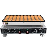 HAPPCUCOE 1800W Mini Pancake Maker,50Pcs Commercial Electric Waffle Machine,Adjustable Temperatur...