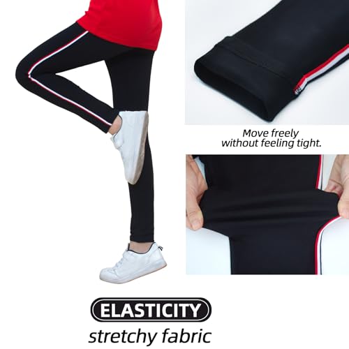 Girls Leggings Elastic Waistband Stretchy Bottoms Kids Everyday Casual Athletic Pants for School Uniform Dance Yoga Running4