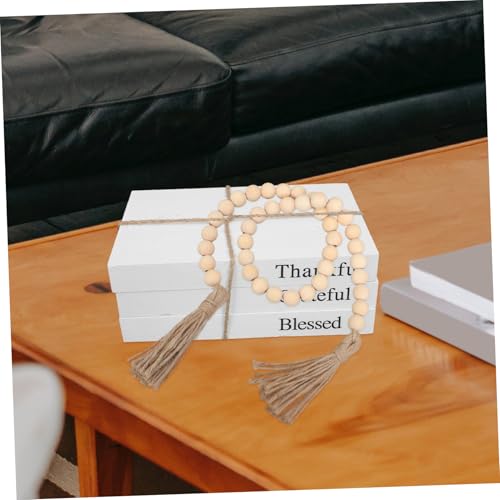 Guirnalda de perlas de madera PRETYZOOM: adornos decorativos para mesa y estantería 3
