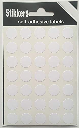 White Sticky Labels Round 13mm Coloured Dots Easy Peel Self Adhesive Colour Coding Sticky Dots Circle Stickers (245 Stickers)