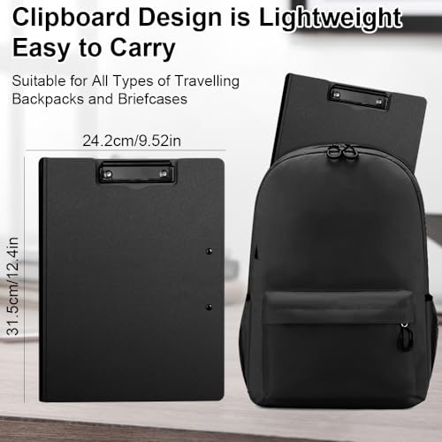 2 Stück Klemmbrett A4, Klemmmappe A4 mit Deckel, Klemmbrett mit 2 Clips, Leichtes Klemmbret t a4 Kunststoff für Geschäft, Büro, Schule oder Restaurant (Schwarz und Blau)