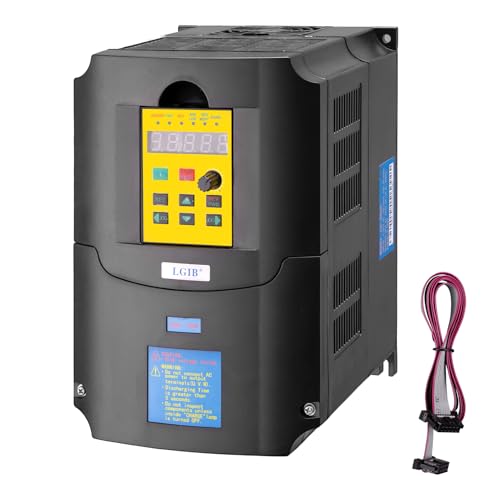 LGIB VFD Variable Frequency Drive 7.5KW 10HP 220V 35A 1 or 3 Phase Input to 3 Phase 0-400HZ Output Control Inverter Converter for CNC Spindle Motor Speed Control