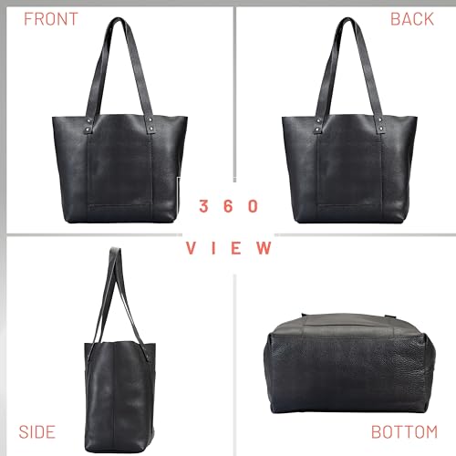 Genuine Leather Tote Bag for Women-Versatile Everyday, Work or Travel Tote w/Wristlet3