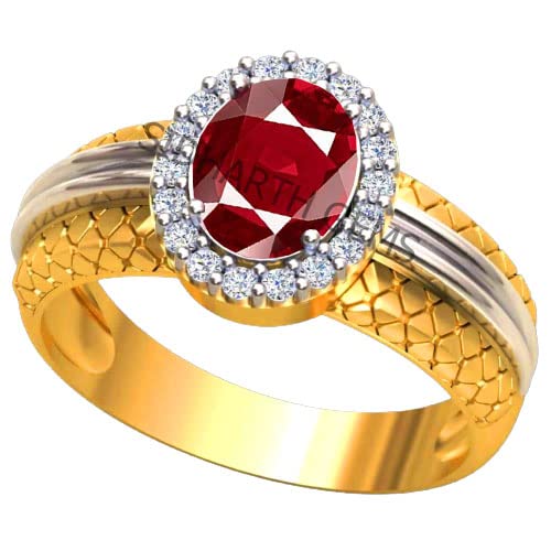 5.00 Carat Original Red Ruby Manik Gold Ring Certified Gemstone Adjustable Ring for Men and Women-image-48
