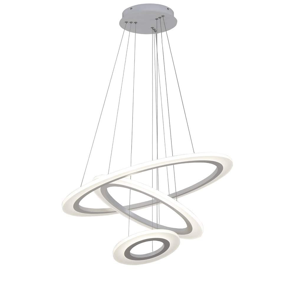 Lampe suspendue moderne 3 anneaux pour sublimer le design d'une chambre à coucher