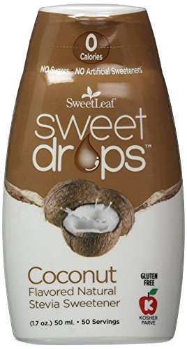 SweetLeaf Stevia Drops Liquid Sweetener, Coconut - 1.7 Fl Oz, Pack of 2