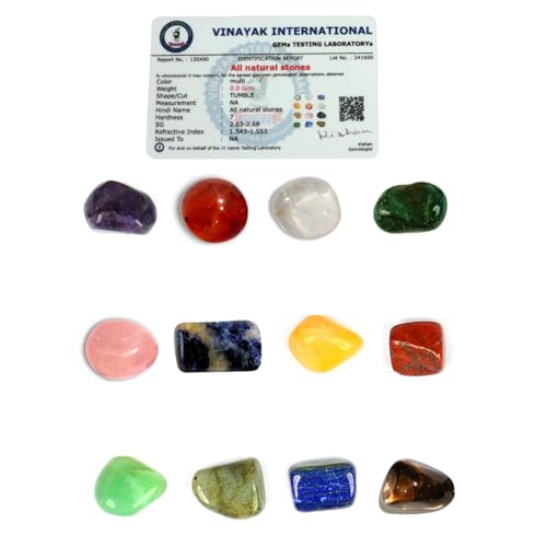 Reiki Crystal Products Certified 12 Chakra Tumble Kit, Natural Cr...