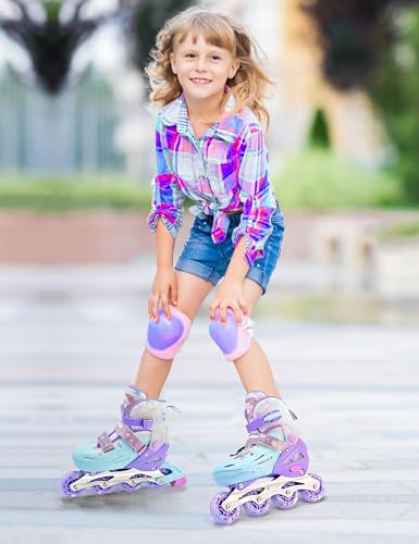 Miniatura 7 de 2pm Sports Patines En Línea Para Niñas De 4 A 12 Años, Patines Ajustables Para Principiantes Juveniles Interior Tallas 11c 1 2 3 4 5 6 7 8 Copos De Nieve