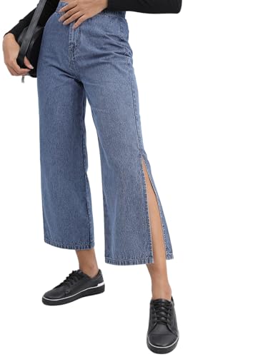 Image of Tokyo Talkies Women's Straight Fit Cropped Jeans| Mid-Rise| Jeans Pant