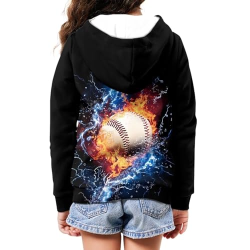 Image of Unisex Zipper Sweatshirt Boys Girls Hooded with 2 Pocket Pullover Hoodies for 6-16Y Kids