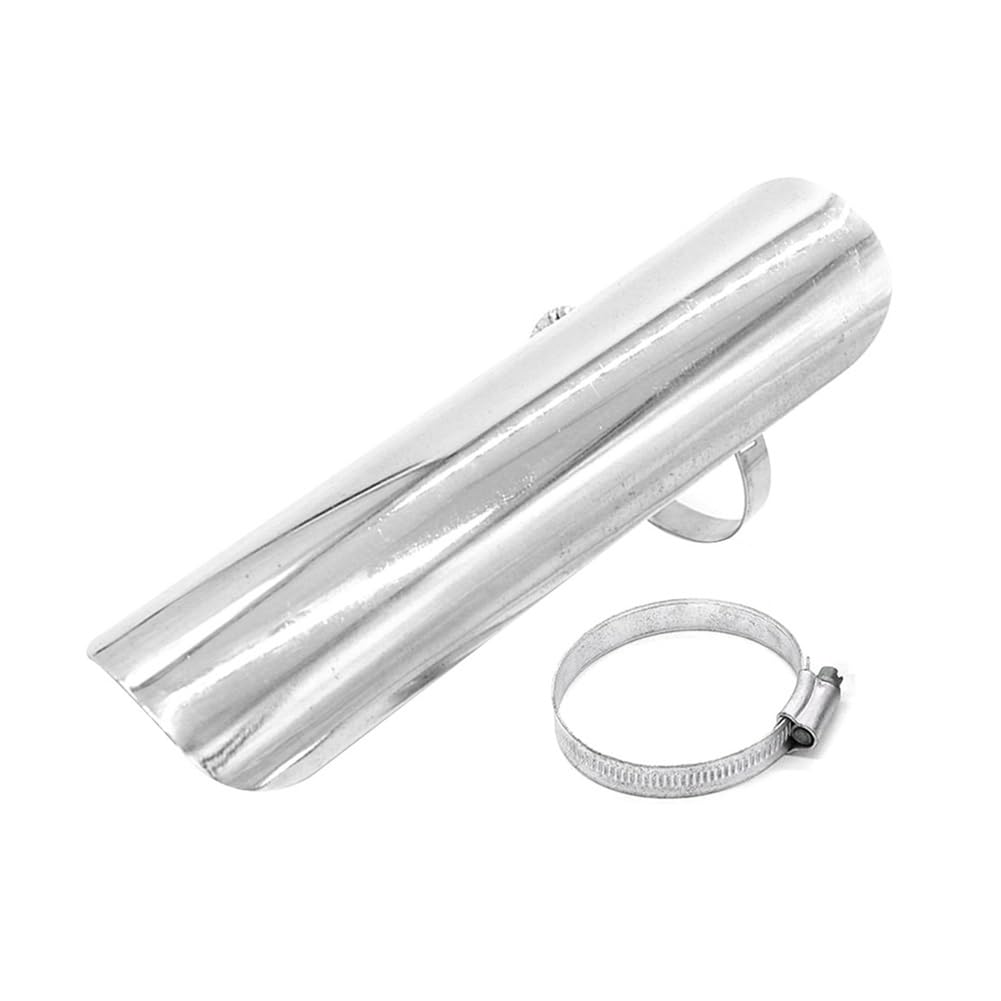 Scudo Termico Scarico Moto Protezione Della Copertura Dello Scudo Termico Del Tubo Del Silenziatore Di Scarico Cromato Per Moto Per Per Dyna Per Softail Per Sportster(02 Silver)
