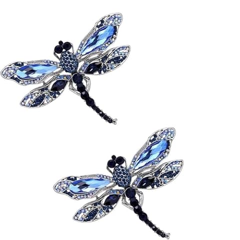 Dragonfly Brooch Pin,2 sztuki broszki ważki vintage zwierzę broszka moda broszka damska kryształowa broszka w kształcie ważki, dla kobiet odzież gorsetu