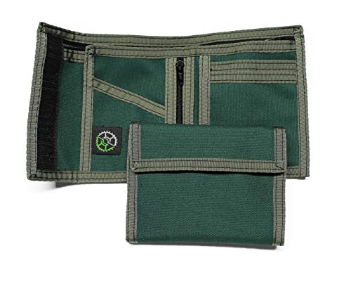 Image of Sprocket Nylon Billfold Wallet with Zippered Pockets (Green)