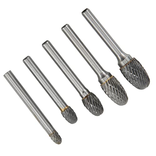 Set de 5 fresas rotativas de carburo de corte doble miniatura 5