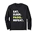 Eat. Sleep. Padel. Repeat. (Mangiare Dormire Padel Ripetere) Maglia a Manica
