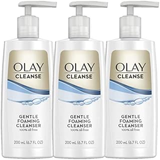 Olay Cleanse Gentle Foaming Face Cleanser for Sensitive Skin, Fragrance Free, 6.7 Fl Oz (Pack of 3)