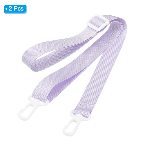 Image of PATIKIL 125cm x 2cm Replacement Shoulder Strap, 2 Pack Adjustable Swivel Clips Hook Buckle Slide Crossbody Bag Belt for Water Bottle Carrier Sling Bag, Purple