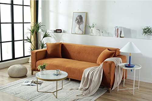 Sfyz Home Velvet Thick Sofa Slipcover,Solid Color Stretch 1-4 Pace Loveseat Sofa Cover,Modern Warm Plush Furniture Cover For Chair Loveseat Sofa Couch (Pink,2 Seat(57-73Inch)) #TOP6