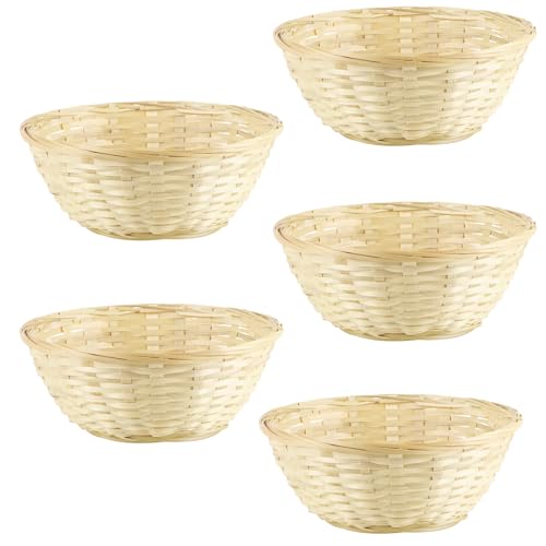 TenaLucy 5 Pièces Panier Rangement Bambou Rotin, Décoration Pâques Stockage, Corbeille à Pain...