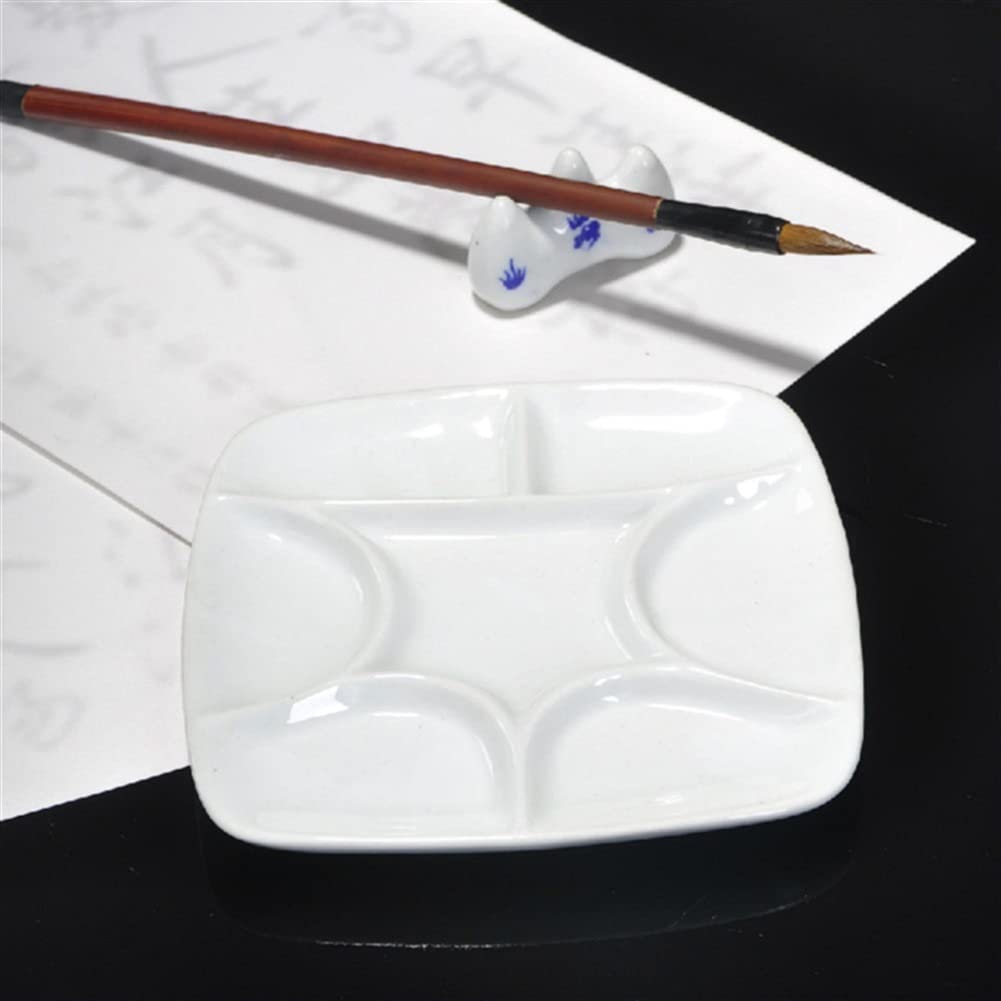 Paleta de acuarela de cerámica, fila cuadrada, paleta de gouache, 14,5 cm x 14,5 cm x 1,7 cm, adecuada para estudiantes, profesionales