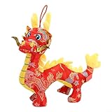 Sileduove Peluche del zodiaco dragón animal felpa, 2024 año nuevo chino, dragón de peluche de peluche del signo zodiacal chino Dragón(≫色25cm)