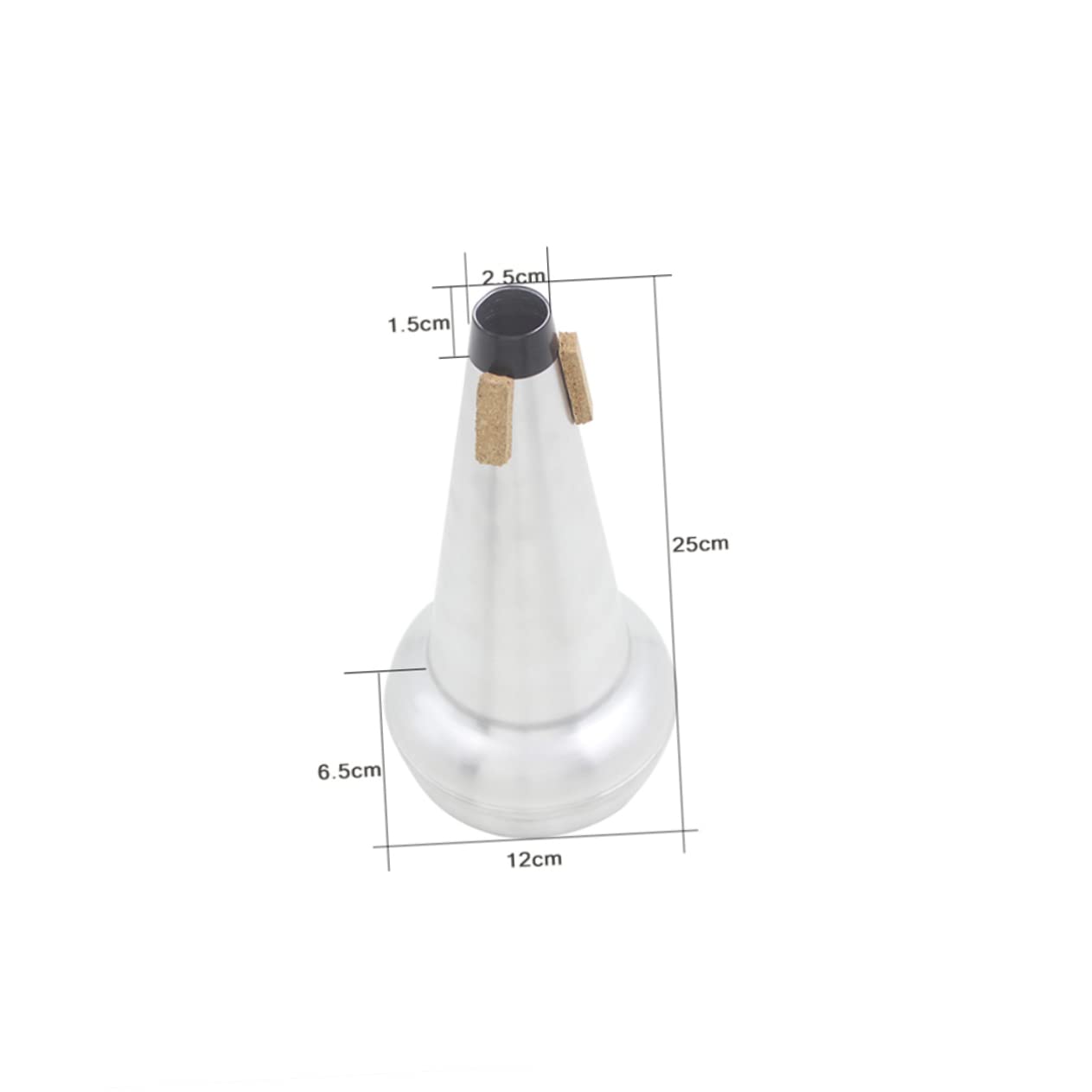 Sordina per Trombone Tenore in Lega di Alluminio Argento | Trombone lungo Tenore, 1 Pezzo, Lavorazione Accurata, Accessorio per Strumento Musicale