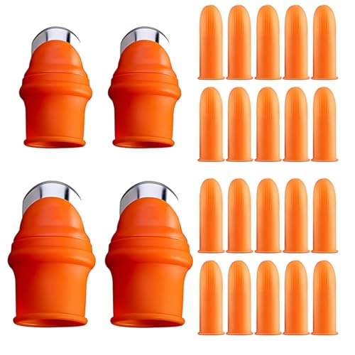 4 Juegos Cuchillo Pulgar,Cuchillo Dedo Silicona,Cuchillo Pulgar Silicona,Cuchillo Separador de jardín,Cuchillo Cosecha de Plantas,Herramientas de jardinería para jardín,Podar Ramas