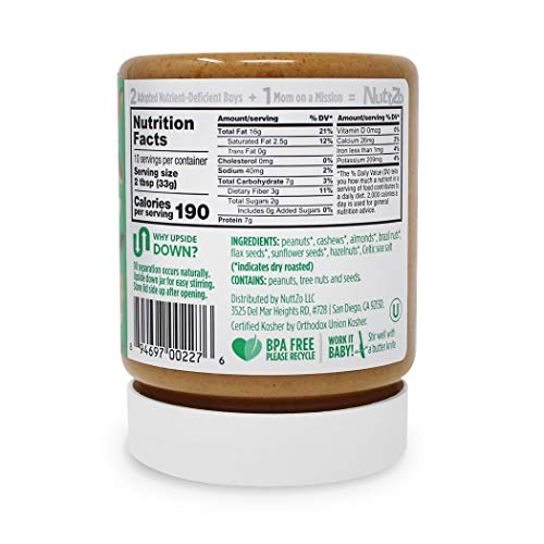 NuttZo Peanut Pro Nut Butter, Smooth, Natural, Seven Nuts & Seeds, 12 Ounce