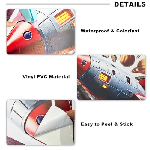 Euctyllious 3D Breakthrough Rocket Wall Stickers Self-Adhesive Room Decor by Euctyllious - Used condition - Image 6