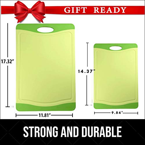 Raj Plastic Cutting Board, Dishwasher Safe, Juice Groove, Non-Slip, BPA Free, Large & Medium Sizes