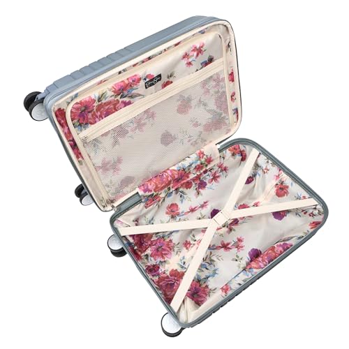 Jessica Simpson Countryside Ensemble 3 pièces (21", fourre-tout et week-end) grande valise à bagages extensible à 8 roulettes, vert chinois – Image 5