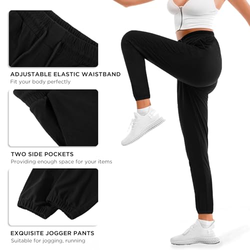 Stanpetix Calça de moletom feminina com bolsos – calça esportiva feminina, Preto, G