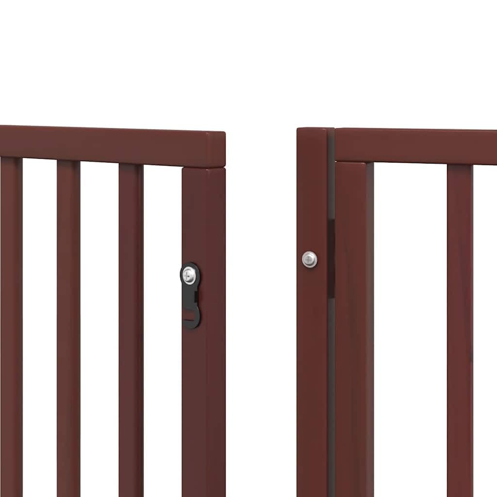 vidaXL Puerta de Perros Plegable 15 Paneles Madera álamo marrón 750 cm