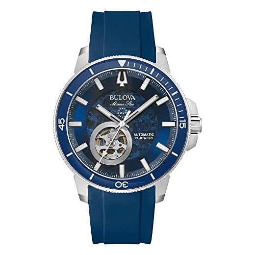Bulova Reloj Analógico para Hombres de Automático con Correa en Silicona 96A303