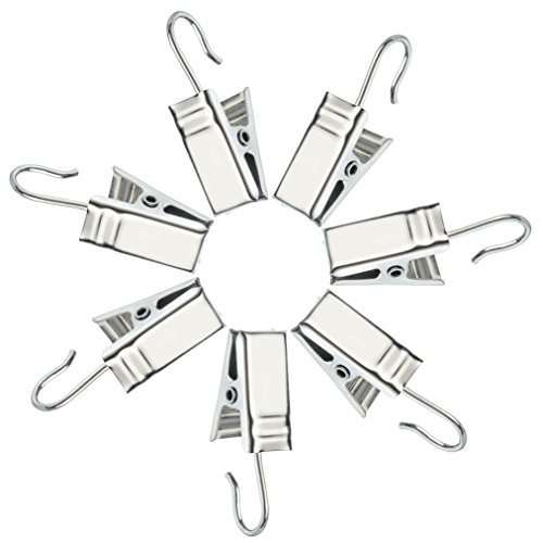 60pcs Metal Hook Clips, baotongle Hanging Curtain Clips Curtain Hook Clips Hanger Connector Accessories for DIY Silver