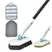 Shower Cleaning Brush with Long Handle, 3 in 1 Tub and Tile Scrubber Brush with 50.4' Extendable Long Handle Detachable Stiff Bristles Scrub Brush for Cleaning Bathtub Shower Bathroom (White)