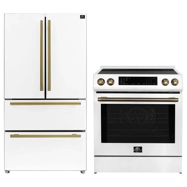 Forno Premium 2-Piece Kitchen Bundle with Induction Range and French Door Refrigerator