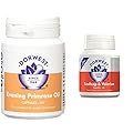 Dorwest Herbs Evening Primrose Oil Capsules for Dogs and Cats 100 Capsules & Scullcap & Valerian Calming Tablets for Dogs and Cats, Natural Dog Calming Supplements for Stress and Anxiety Relief