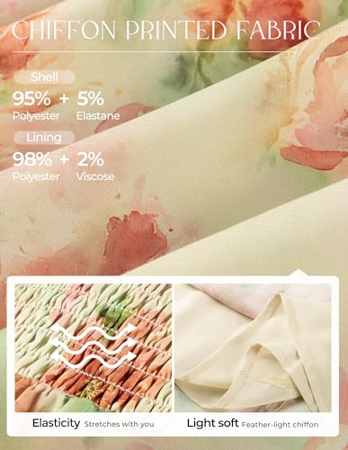 Image of GRACE KARIN Women's Summer Floral Maxi Dress 2026 Ruffle Sleeve Smocked Sundress Flowy Wedding Guest Long Dresses with Pocket