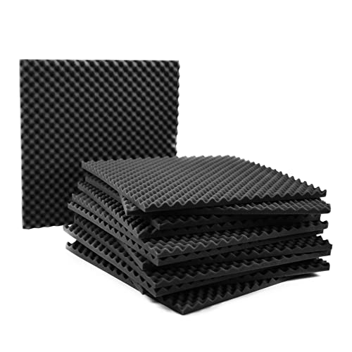 ACOUSPANEL Planchas de Espuma Acústica Paneles Acústicos Absorbentes de Sonido con Diseño Alveolar 50x50x2cm 12 unidades Color Gris Antracita
