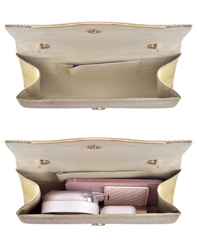 Image of TINDTOP Clutch Purses for Women, Formal Evening Bags Suede Shoulder Envelope Party Handbags Wedding Cocktail Prom Clutches